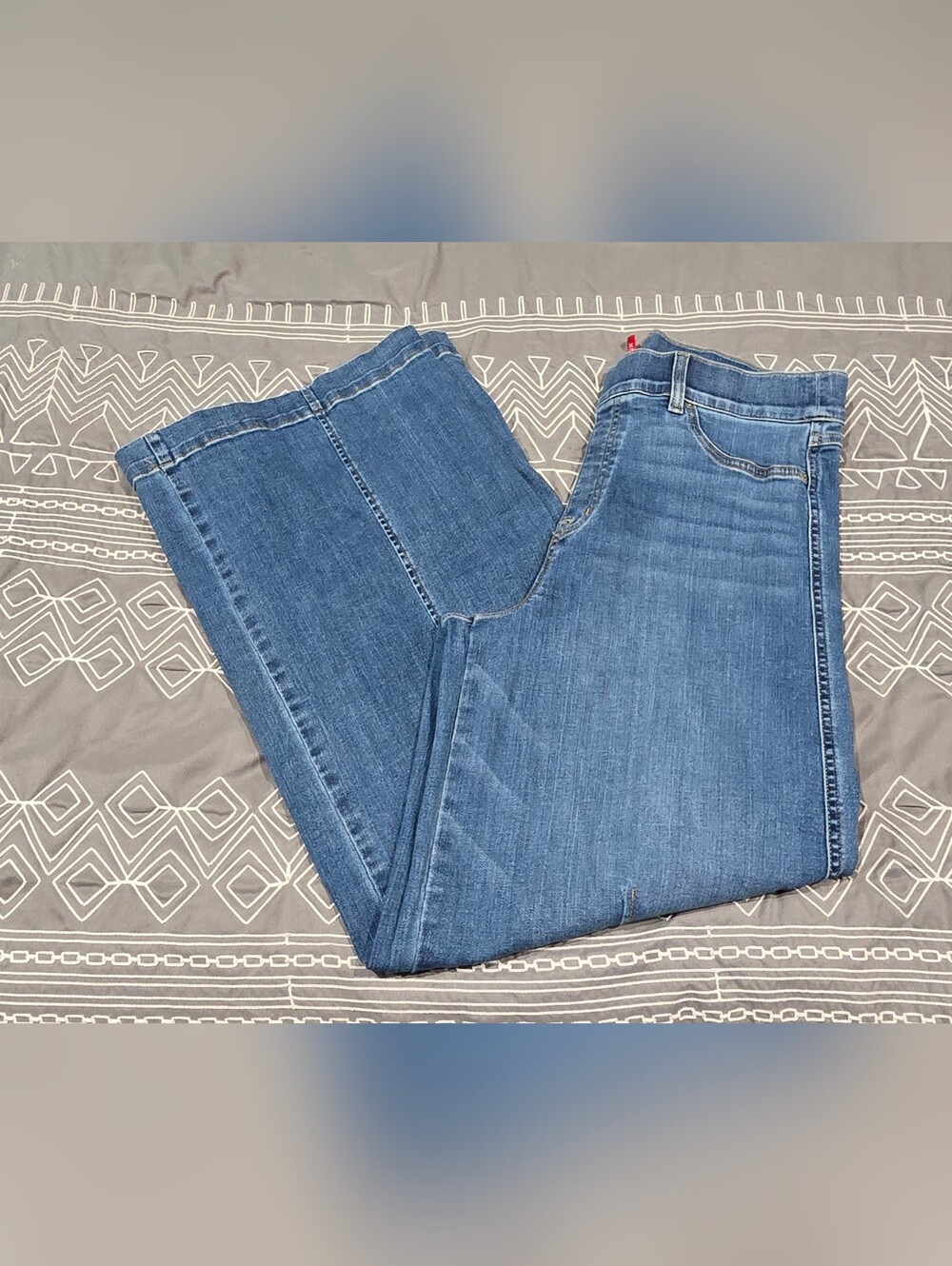 Spanx High Waisted Pullon Wide Leg Jeans Size XL